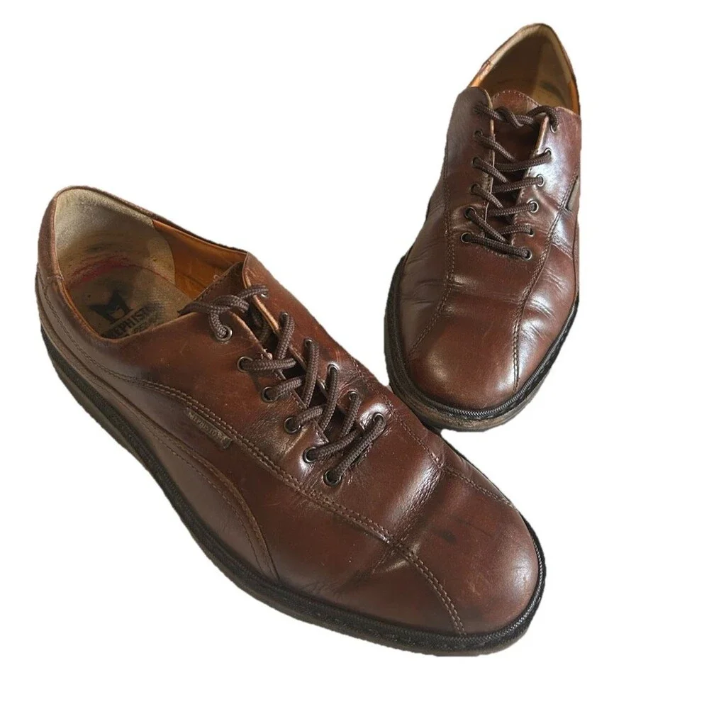 Mephisto Abel Goodyear Welt Mens US 8.5  Oxford Brown Leather Shoes France